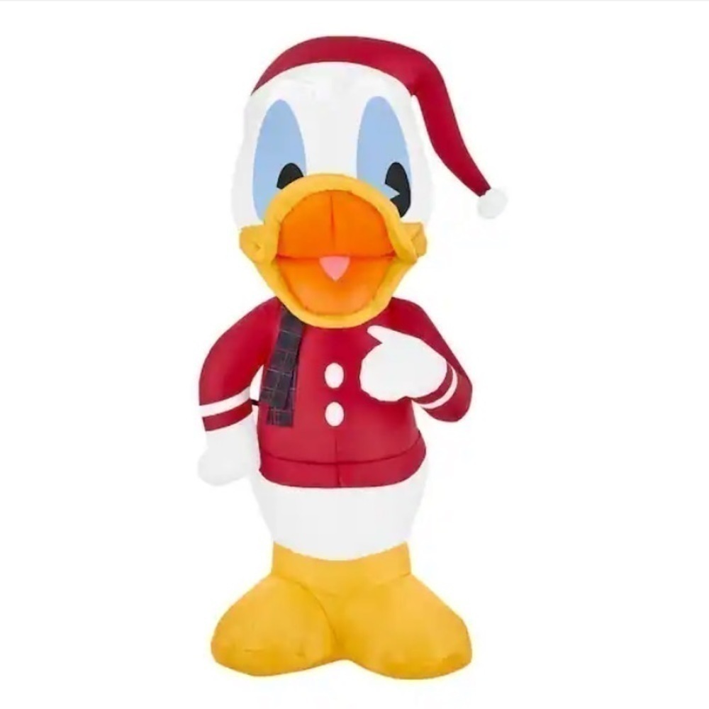 Donald Duck Inflatable Blow Up 3.5 ft Disney NEW Red Santa Suit Christmas Decor